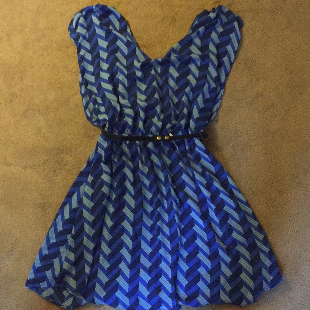 Blue patterned dress